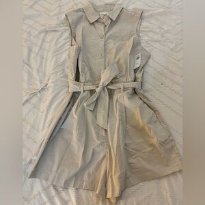 Abercrombie NWT Utility Romper with cinch waist in beige